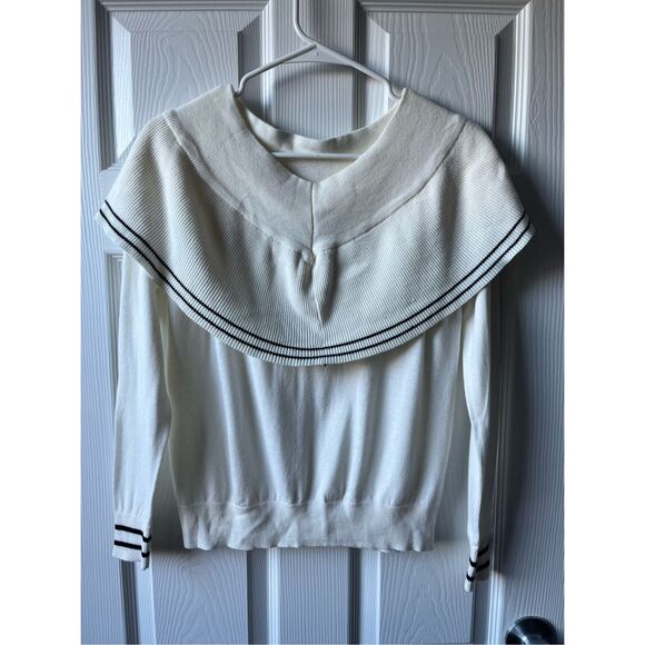 On twelfth Sweater Small Womens Cream Long Sleeve Scoop Neck - Picture 1 of 4